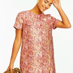 Isolde dress by Mestiza New York metallic jacquard pink
